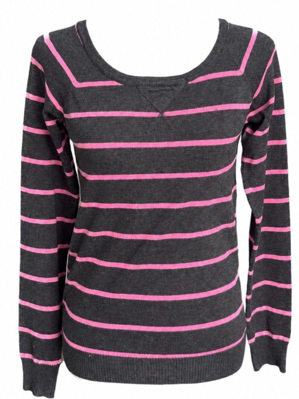 Poof long sleeve pink and black sweater
